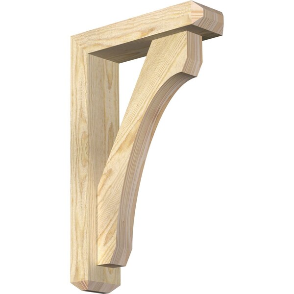 Ekena Millwork Legacy Craftsman Rough Sawn Bracket w/ Offset Brace, Douglas Fir, 4"W x 14"D x 22"H BKT0402X14X22LEC04RDF - main